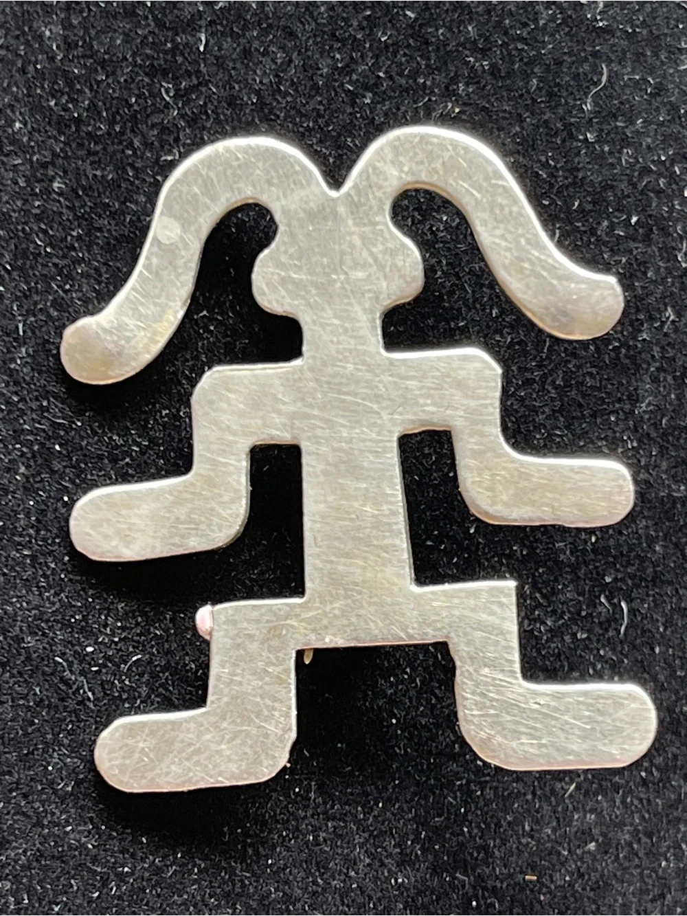 Vintage Southwestern Native American Yei Longevity 925 Sterling Brooch